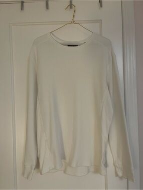 Vince Men's Cream Crewneck Waffle Knit Sweater